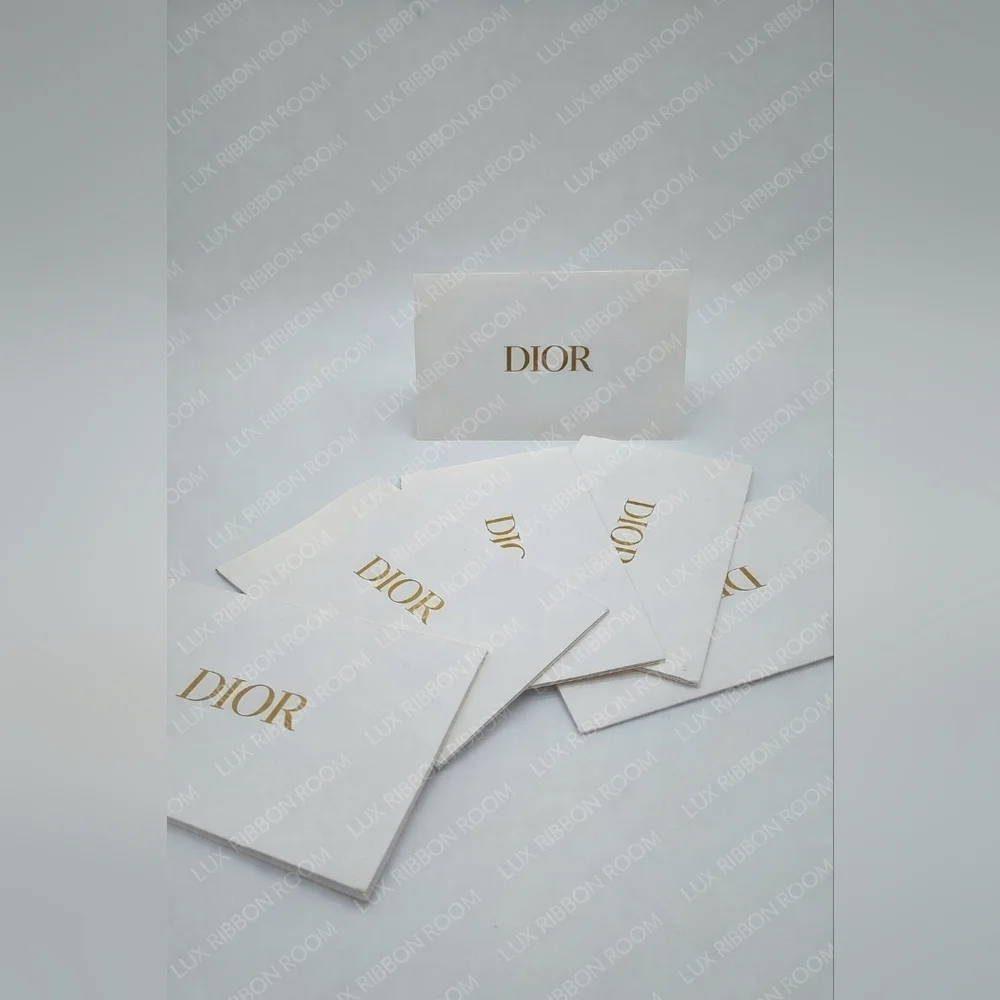 DIOR Boutique Cards Set of 6 Gold Logo Luxury Gift Inserts White